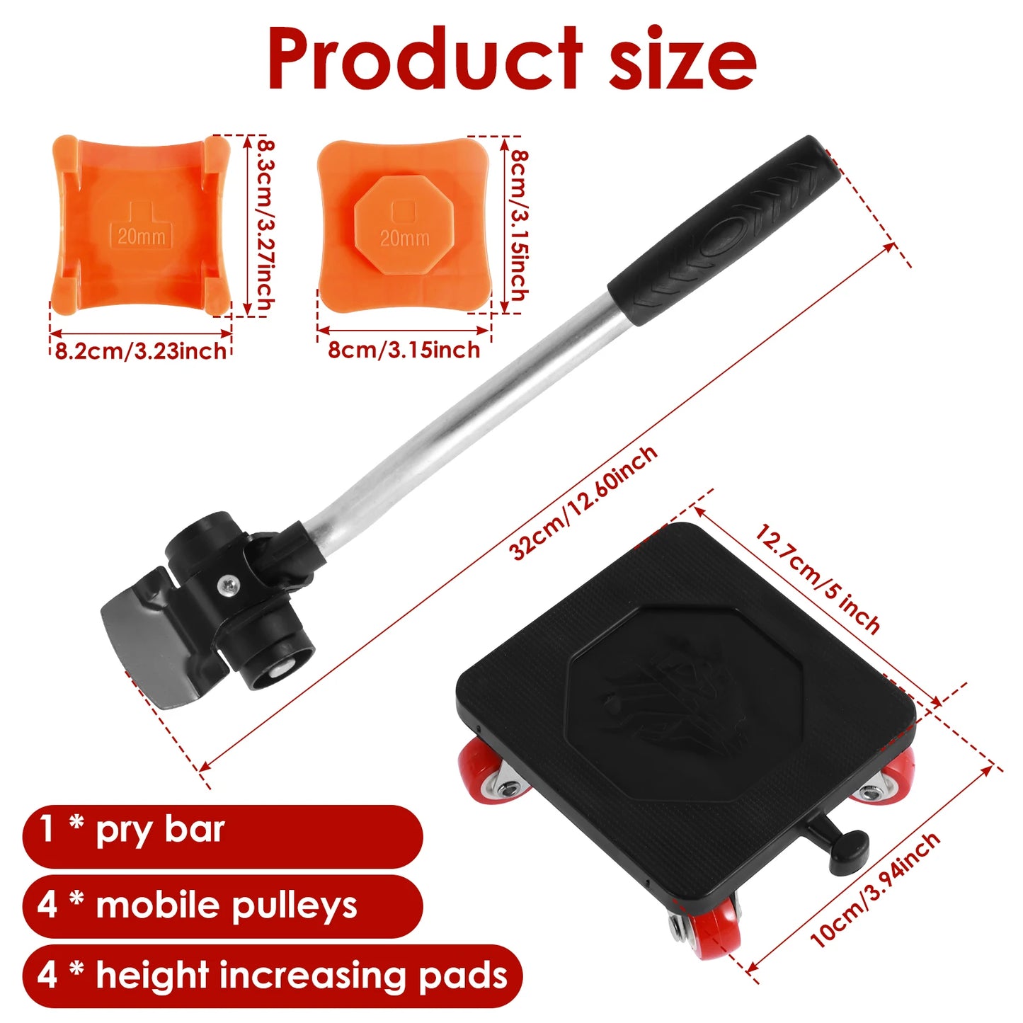 Juego de rodillos para mover muebles, transportador, herramienta de elevación de muebles de servicio pesado, herramienta de rodillos deslizantes para transportador de muebles