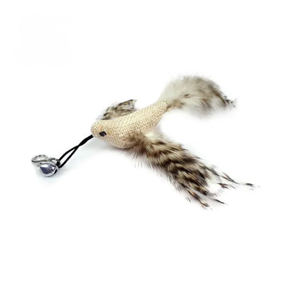 Interactive Cat Toy Hands-Free Cat Stick Playing Kitten Playing Teaser Wand Toy Suction Cup Bird/Feather Cat Wand Pet Supplies