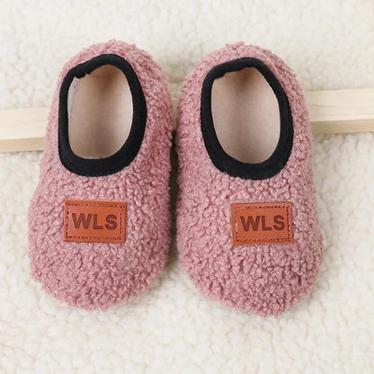 Autumn Winter Warm Baby Slippers, Toddler Plush Floor Sock Shoes, Boys Girls Soft Anti-slip Walking Shoes, Indoor Home Kids Socks