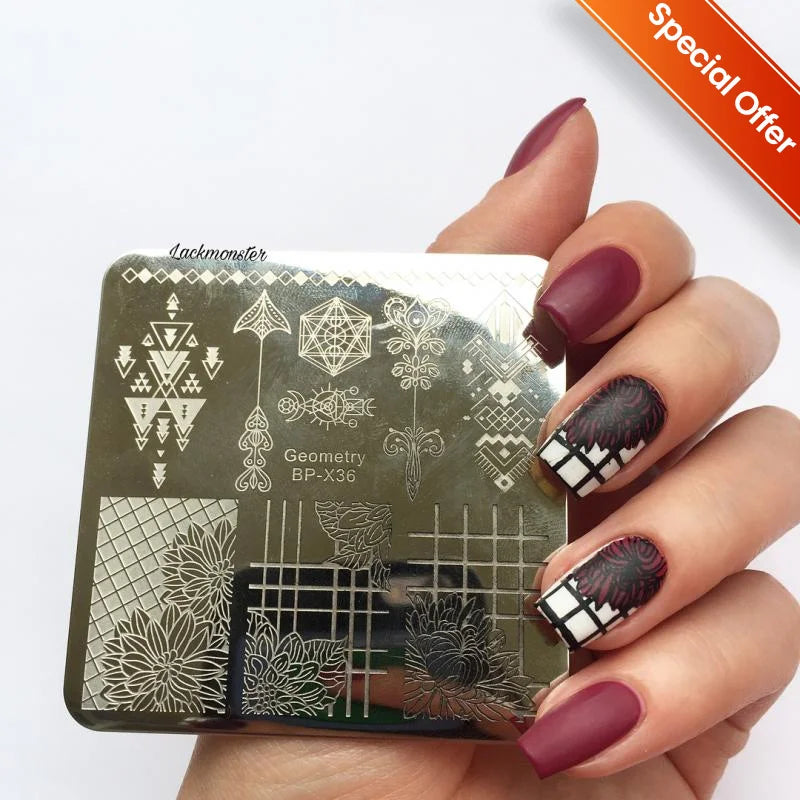 BORN PRETTY Stamping Plate Snowflake Winter Christmas Flower Snakes Design For Nail Polish Printing Template Tools Supplies