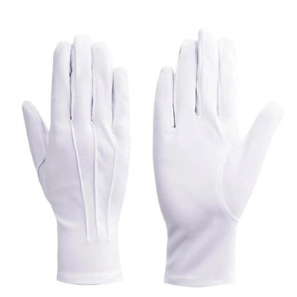 Guantes blancos de algodón para hombre, esmoquin formal, guantes de uniforme, guantes de guardia de honor, desfile, ceremonia, disfraz, cosplay, monedas, joyas, guantes de mayordomo