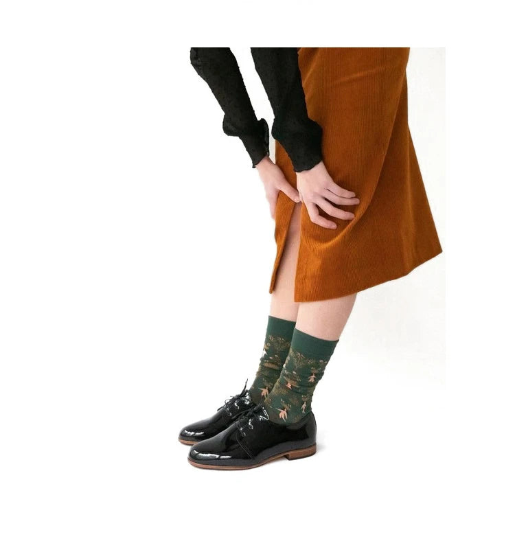 New cotton socks high-quality men's and women's British style casual Harajuku fashion novelty literary couple sexy socks
