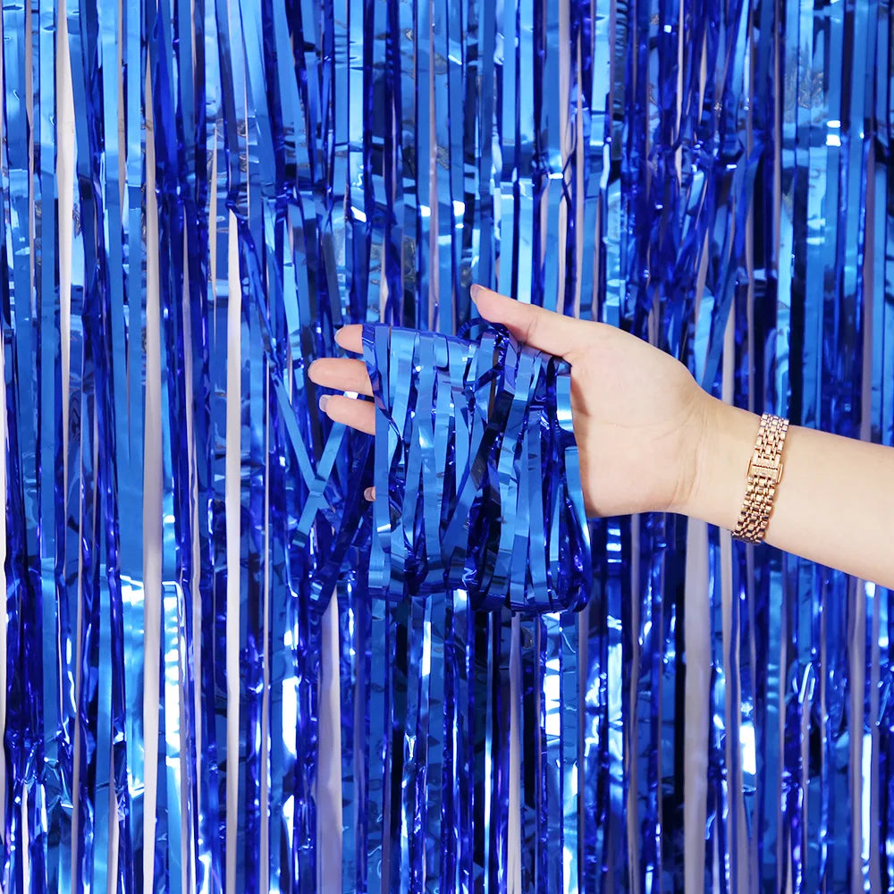 2/3M Party Background Wedding Decoration Foil Fringe Curtain Sequin Bachelorette Photo Backdrop Wall Curtain Birthday Baby Shower