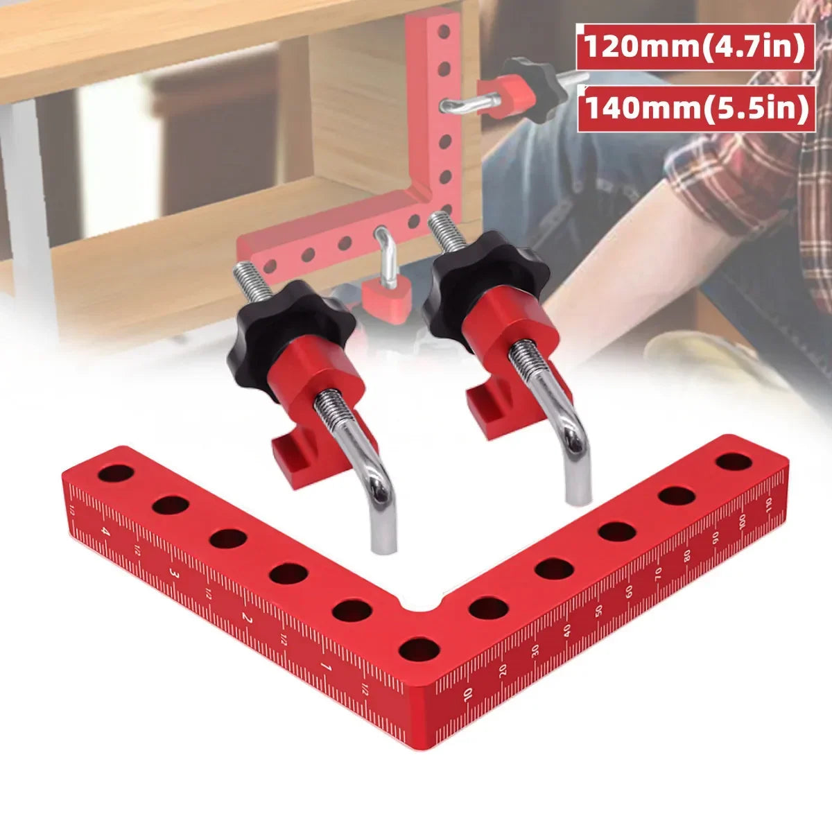 120/140mm Right Angle Fixing Clip 90 Degree L-shaped Auxiliary Fixture Positioning Panel Fixing Clamp Woodworking Clamping Tool