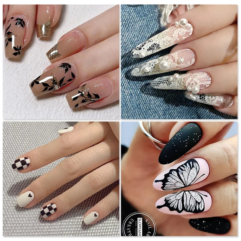 BORN PRETTY Bridal Lace Nail Art Templates Butterfly Flower Leaves Geometry Stamping Plates DIY Image Printing Stencil Tools