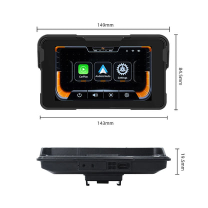 EKIY 5 inch GPS Navigation Motorcycle Wireless Carplay Android Auto IPX67 Waterproof Portable Screen BT Moto Motorbike Monitor