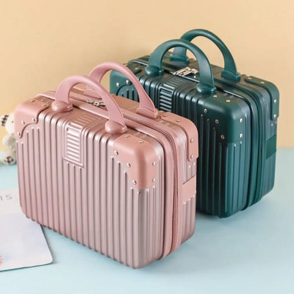 14-inch Lightweight Mini Travel Suitcase Cosmetic Box Waterproof Hand Luggage Organizer Makeup Case Portable Small Boarding Case
