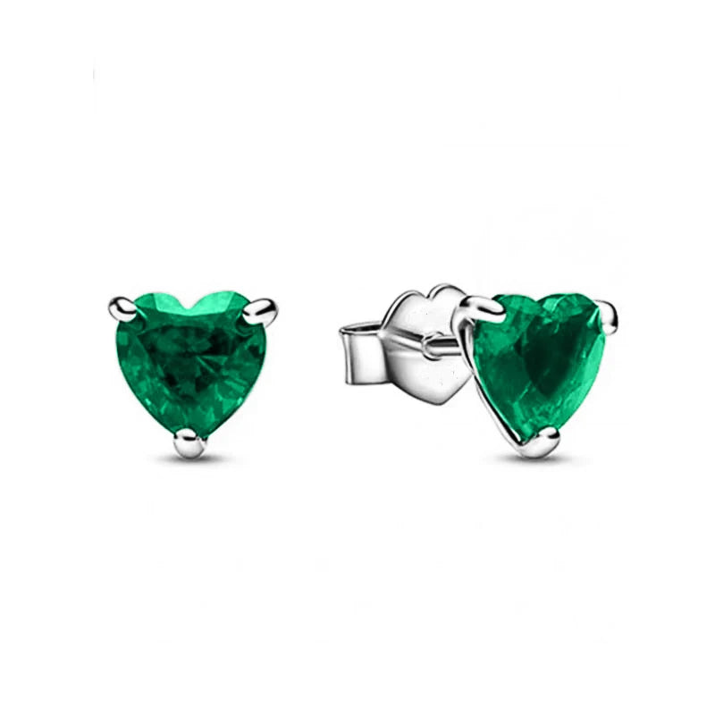 New S925 Silver Colored Zircon Necklace Earrings Suitable for Valentine's Day, Mother's Day, Anniversary Gift DIY Charm Jewelry