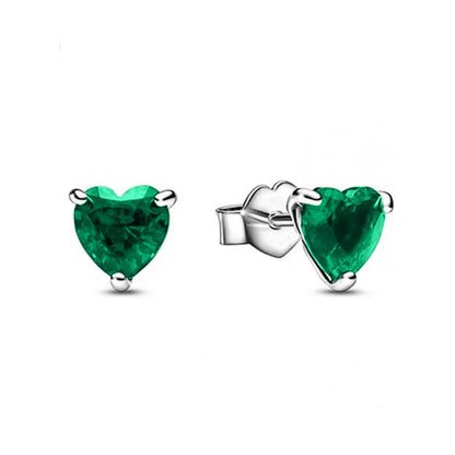 New S925 Silver Colored Zircon Necklace Earrings Suitable for Valentine's Day, Mother's Day, Anniversary Gift DIY Charm Jewelry