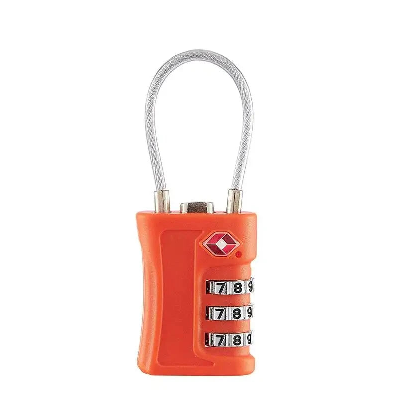 TSA Customs Code Lock for Travel Luggage, Password Changeable, Black Lock, Contrast Design, Padlock, 3-Digit Combination Lock