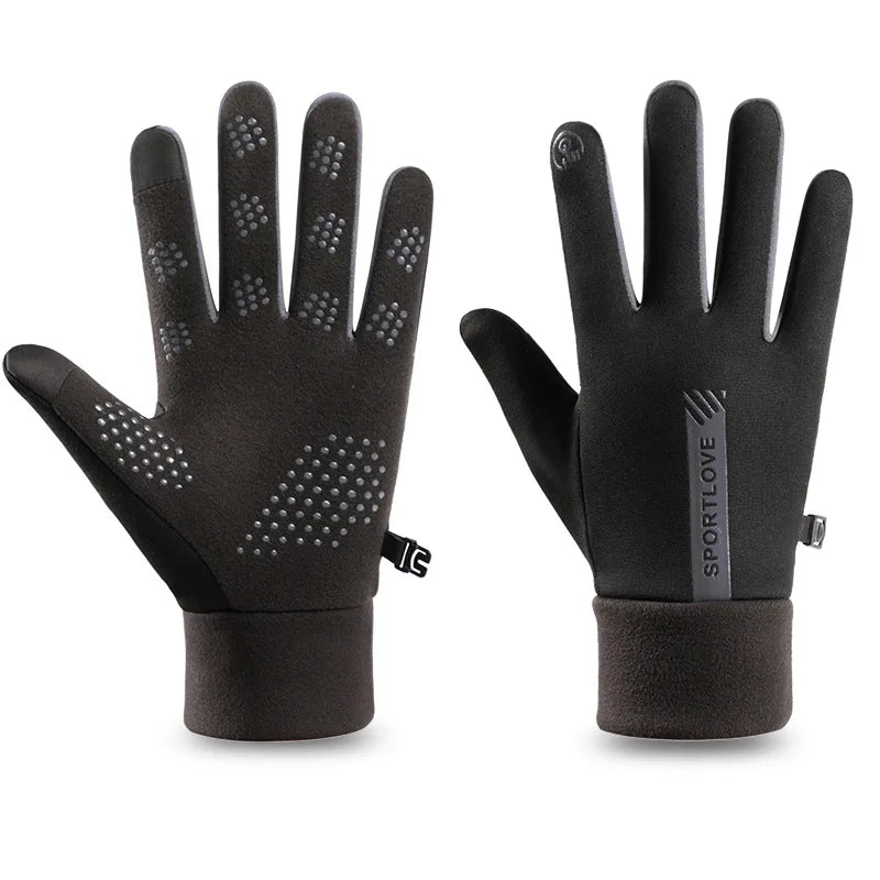Women's Winter Cycling Bike Gloves, Thermal Fleece, Cold Resistant, Windproof, Warm, for Outdoor Running and Skiing
