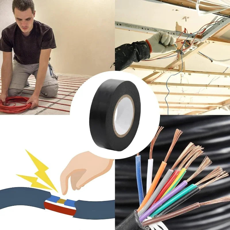 10/100M High-Temperature Resistant Black Rubber Electrical Tape, Durable and Soft Insulating Adhesive, for Industrial Use