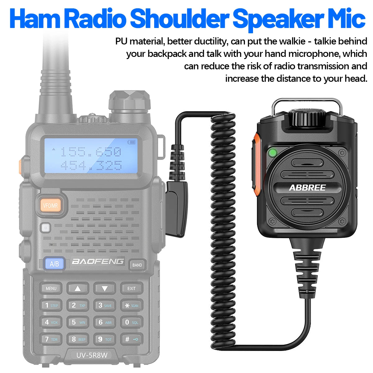 BaoFeng Walkie Talkie BF-780 2 Pin PTT Speaker Mic for Quansheng UV-K5 K6 Baofeng UV-5R BF-888S UV-5RH 21 17 PRO HAM Radio
