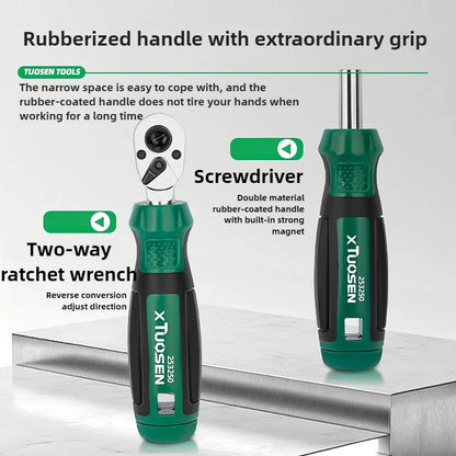 TUOSEN 40 Piece Ratchet Wrench And Screwdriver Comprehensive Set High Hardnes Swear Resistant Durable
