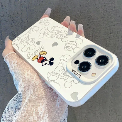 Lovely Mickey Minnie Mouse Cartoon Cute Couple Phone Case For iPhone 16 15 14 13 12 11 Pro Max XR XS Max 7 8 Plus MINI, Y2K Cover
