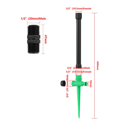 1Pc, Pop-up Sprinklers Replacement, Scattering Nozzles, 0~360 Degree Adjustable Garden Park Or Farm Grass Lawn Or Crops Irrigation Tool
