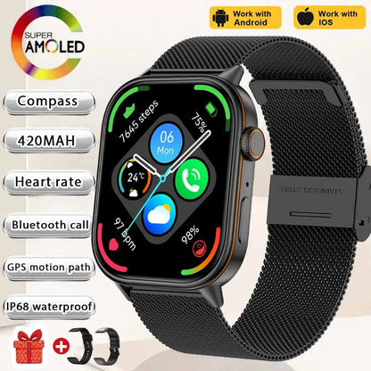 NEW Fashion Built-in 6 Stars GPS Position Smart Watch, Women 2.01'' AMOLED HD Screen IP68 Waterproof Sport  Bracelets For Ladies