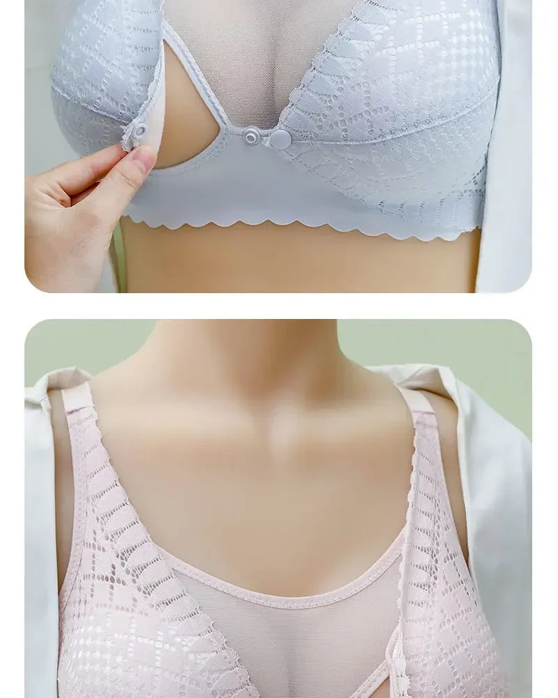 Front Button Maternity Nursing Bra Adjustable Gathered Underwear Comfortable Breastfeeding Bra for Feeding Pregnant Women Clothes