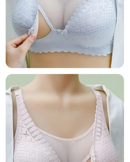 Front Button Maternity Nursing Bra Adjustable Gathered Underwear Comfortable Breastfeeding Bra for Feeding Pregnant Women Clothes
