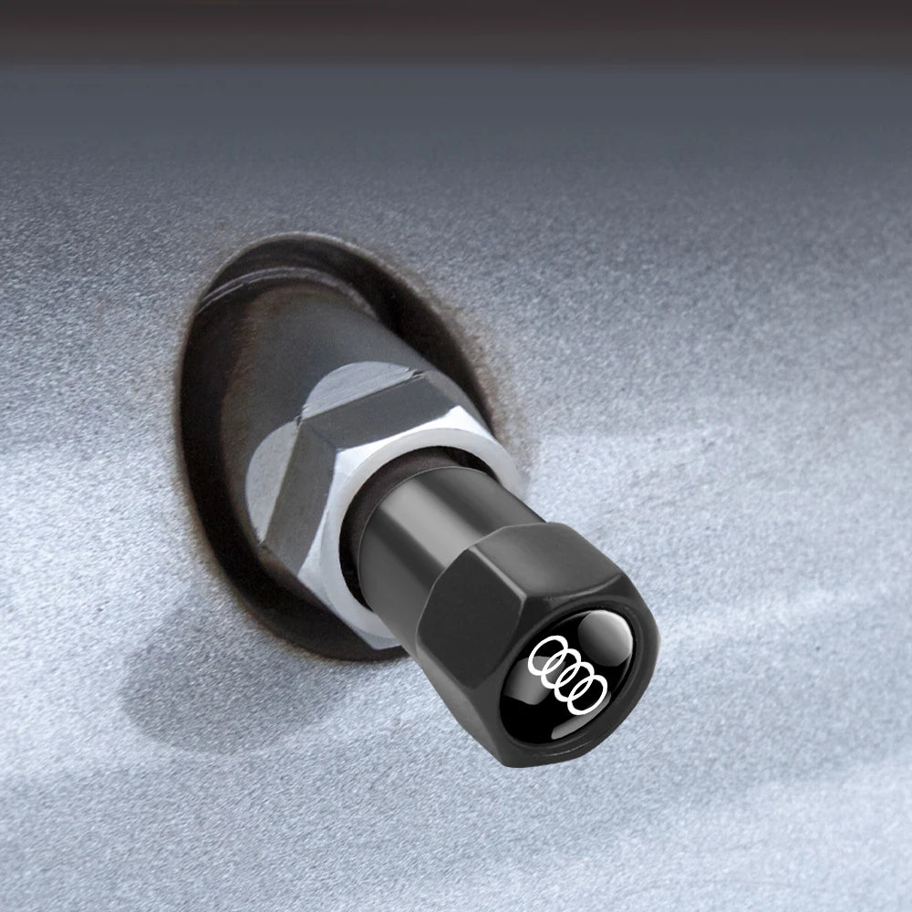 4pcs 3D Metal Styling Car Wheel Tire Valve Air Stem Cap Cover For Audi RS3 TT Sline 8L B2 A3 Quattro A8L Q5 A7 B9 8V A1 A5 Q3 A8
