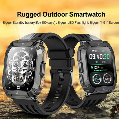 New 1000mAh Battery Smart Watch, 1.95 Inch AMOLED Screen, Men Outdoorsports Watch, IP68 Waterproof Bluetooth Call Sports Smartwatch