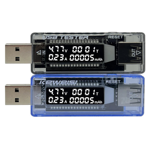 USB Tester, Current Voltage Charger Capacity Tester, Volt Current Voltage Meter, Time Display, Mobile Power Detector, Battery Test