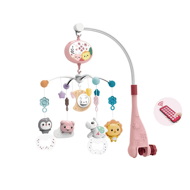 Baby Crib Mobile with Lights Music Projection for Infants 0-6 Months Remote Control Crib Toys for Newborn Baby Mobile for Crib