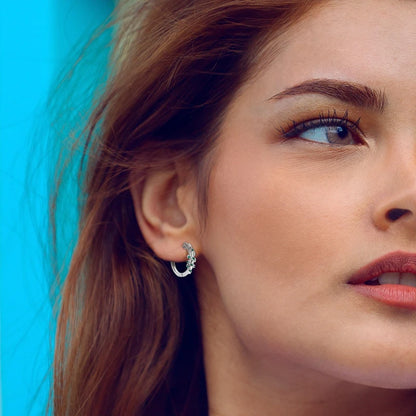 925 Sterling Silver Colored Zirconium Stars Hoop Earrings For Women Jewelry, Anniversary WeddingMaking Jewelry Gift