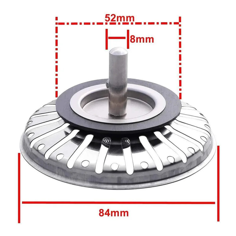 Kitchen 84mm Sink Strainer Replacement Plug Stainless Steel Drain Waste Stopper Sealing Umbrella For Drain Device Cover Plug
