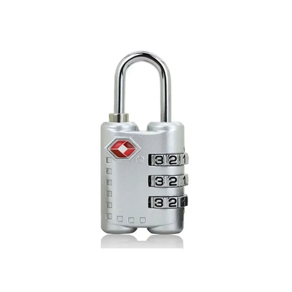 High Security TSA Customs Lock Overseas Customs Clearance Trolley Luggage Suitcase Backpack Password Padlock with Steel Cable