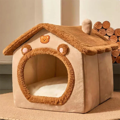 New Foldable Pet House Removable Washable Cat House Puppy Cave Sofa Pet Bed House for Extra Small Dogs and Small and Medium Cats
