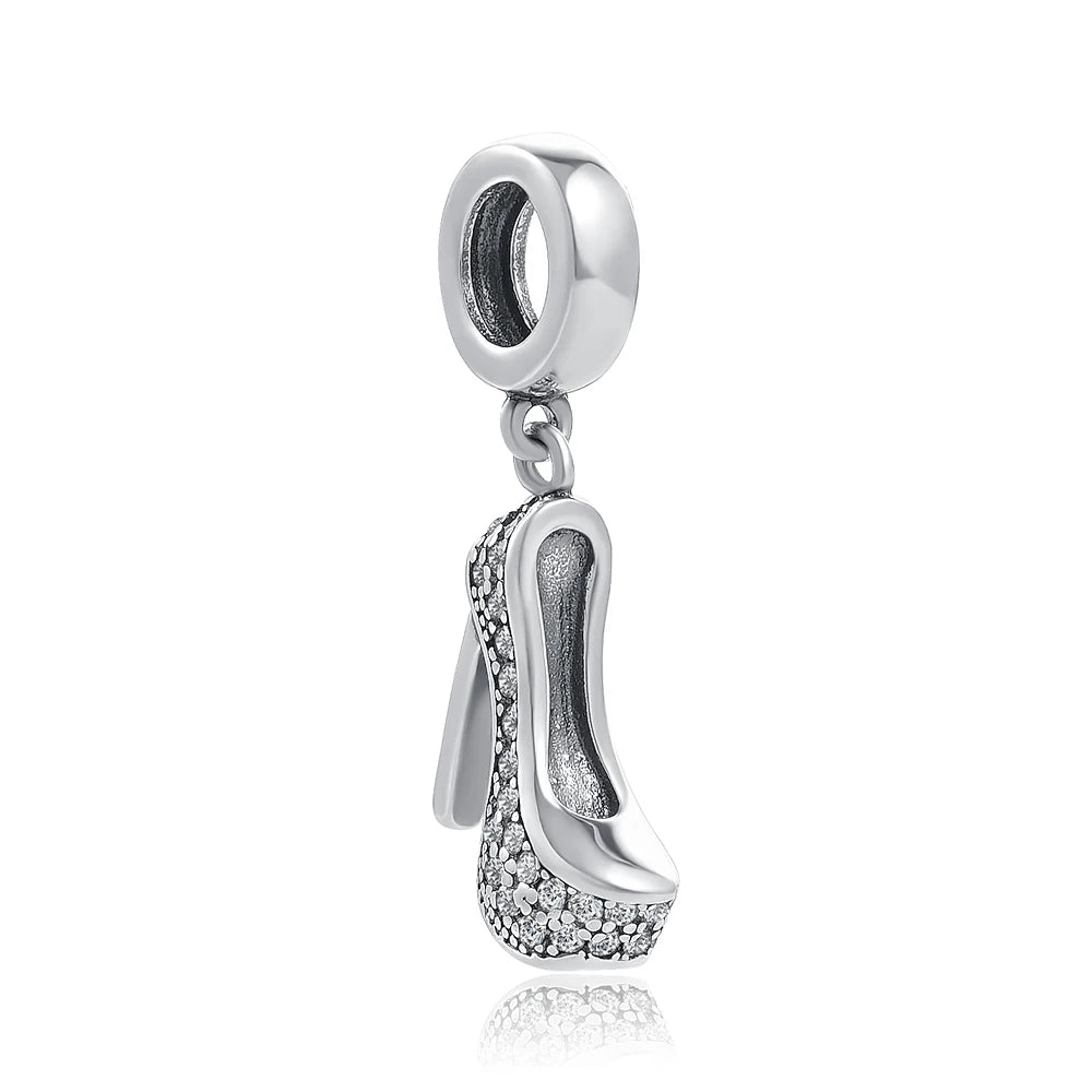 Pink Bead Bag Perfume Lipstick high heels Pendant fit Original Bracelet Accessories DIY Jewelry Women 925Silver Gift Trunk Charm