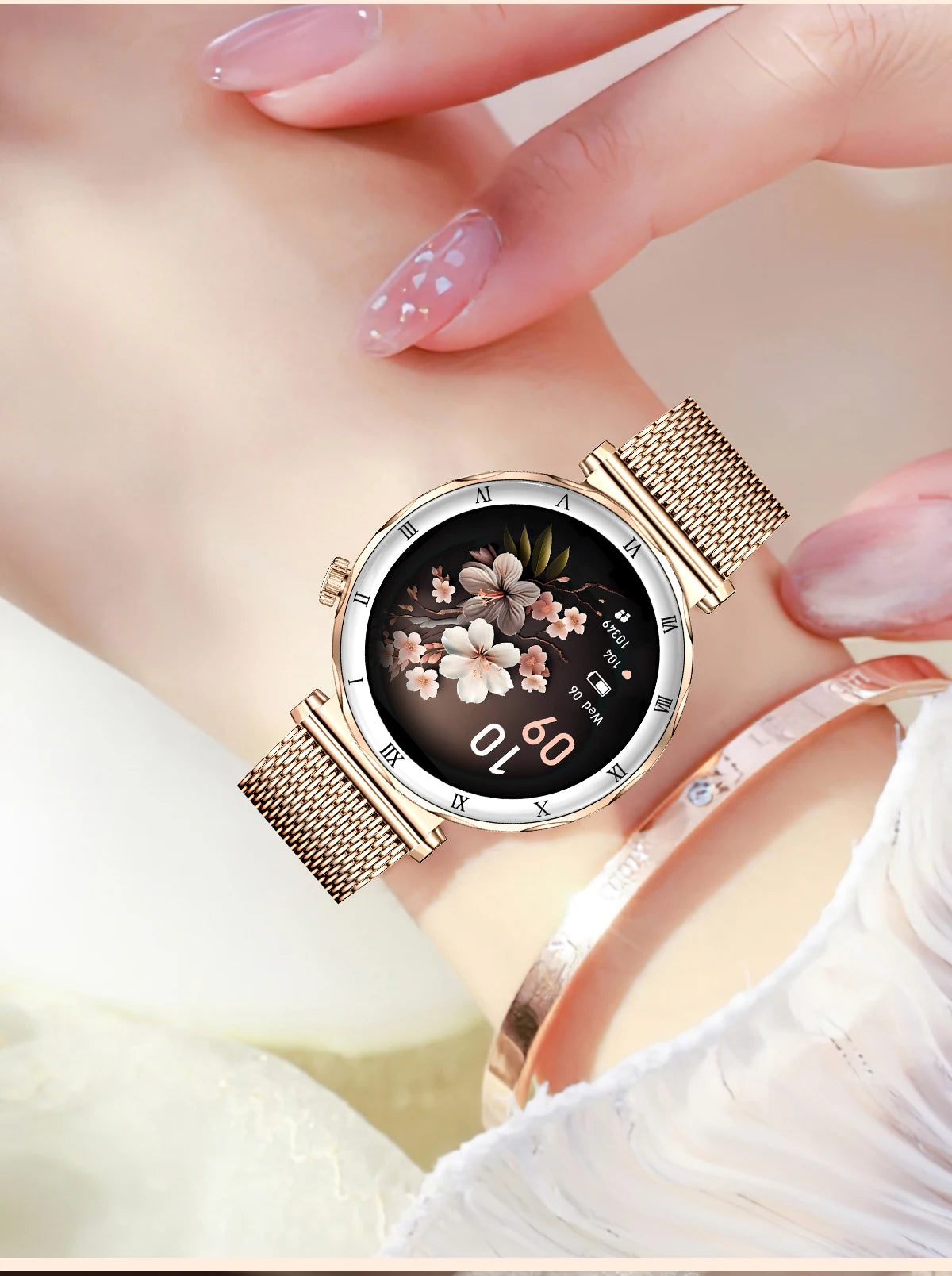 LIGE 1.19"Ultra-Slim AMOLED HD Display Fitness Tracker Smartwatch Bluetooth Call Heart Rate Monitor Waterproof Smart Watch Women