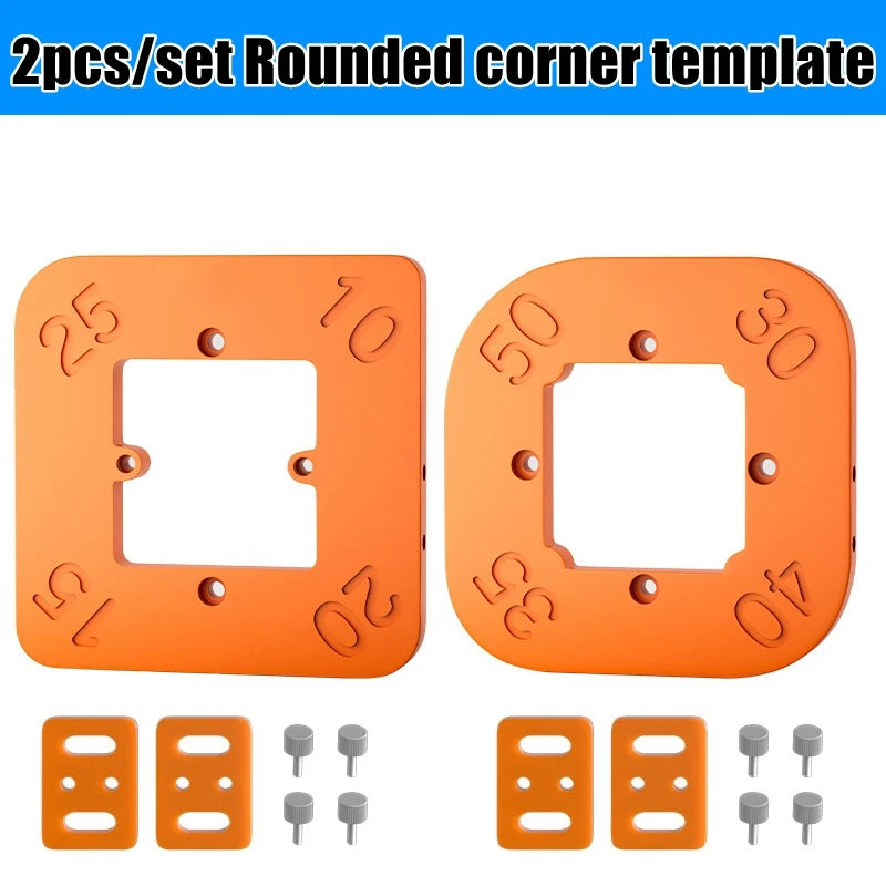 Woodworking Router Corner Radius Templates Jig R10 to R50 Routing Curved Corners Milling Circular Radian Hardness ABS Tool