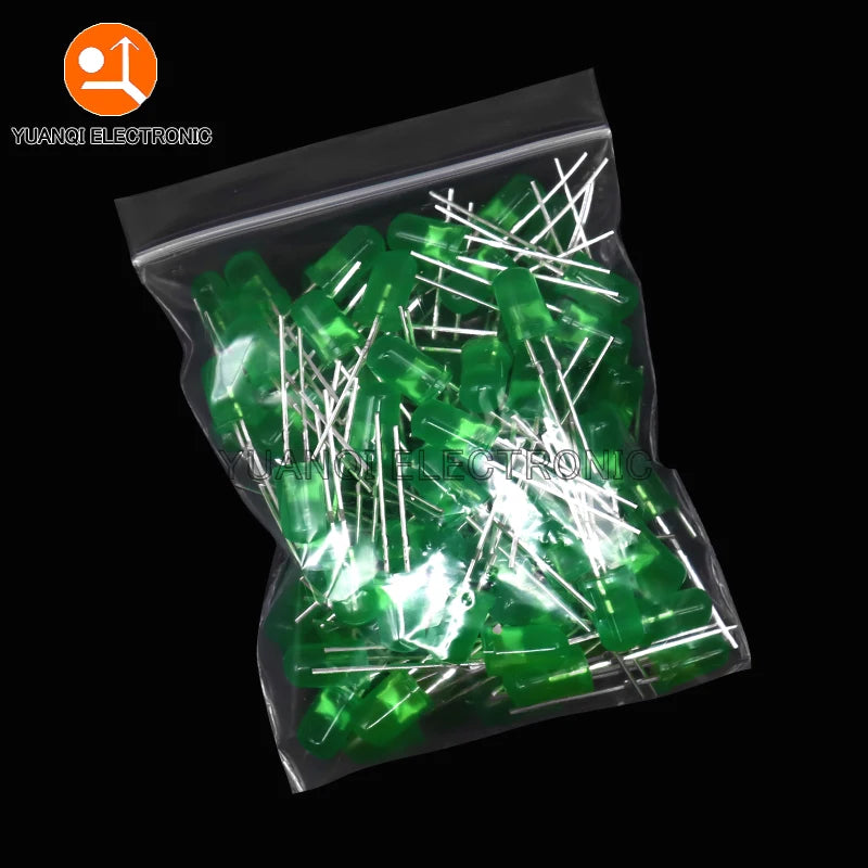 5mm LED Diode, F5 Assorted Kit, White Green Red Blue Yellow Orange Pink Purple Warm White, DIY Light Emitting Diode