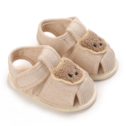 Cute Bear Soft Sole Comfortable Sandals for Infants and Toddlers, Baotou Anti Kick First Step Shoes 0-18 Months