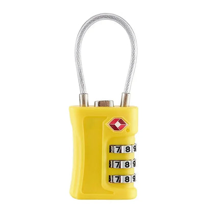 High Security TSA Customs Lock Overseas Customs Clearance Trolley Luggage Suitcase Backpack Password Padlock with Steel Cable
