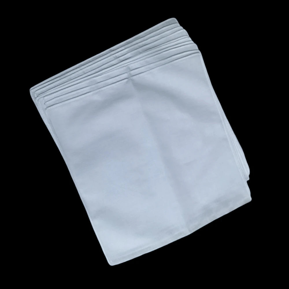 10pcs, 100% Cotton White Handkerchiefs Square, Super Soft Washable Hanky, Chest Towel, Pocket Square Hanky, DIY Accessories, 28x28cm