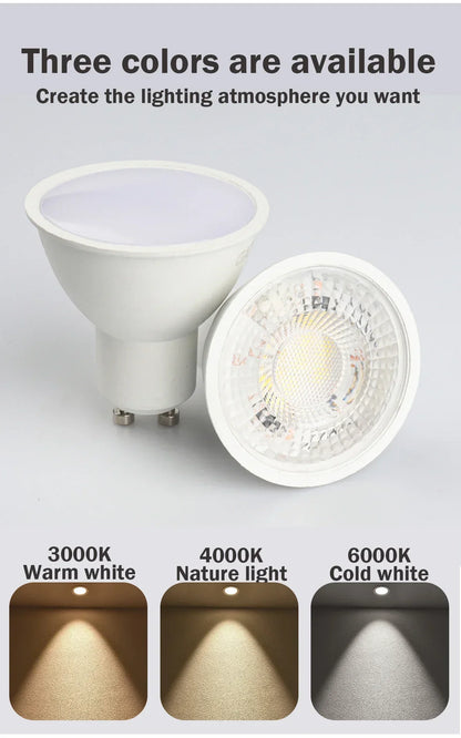 8pcs, Led Bulb Lamps, GU10, AC 220V 110V Light Spot Real Power, 3W 5W 6W 7W 8W 9W Warm White Cold White Lampada for Home LEDs Lamp