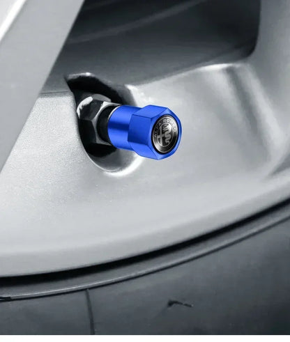 4Pcs Metal Car Wheel Tire Air Valve Caps Stem Covers For Alfa Romeo Mito Brera 147 Giulietta 159 156 Stelvio Sportiva Giulia
