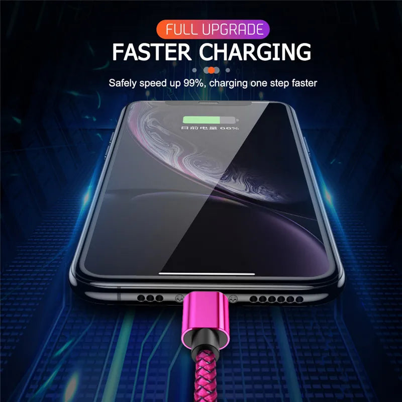 20cm 1m 2m 3m USB Cable Charger For iPhone 13 12 11 Pro XS MAX X 8 7 6S 6 Plus 5 iPad Fast Charging Original Long Wire Data Cord