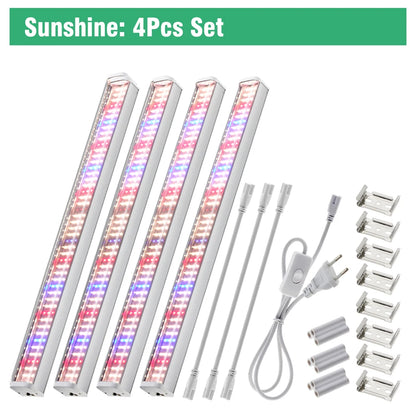 Full Spectrum LED Growth Tube 4000K/Purple/Sunlight Plant Lamp Greenhouse Hydroponic Flower Growth Lamp
