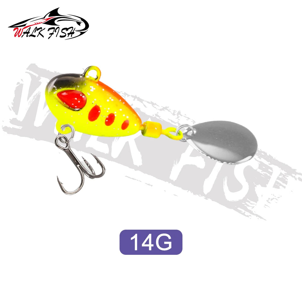 WALK FISH Sinking 3g-21g VIB Lure Spoon Spinner Fishing Bait Wobblers Metal Jig Rotating Sequin Tail Far Casting For Sea Bass