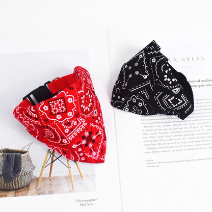 Pet Triangle Scarf, Cat Dog Saliva Towel, Printed Pets Dog Collar, Adjustable Strap, Kitten Puppy Saliva Neckerchief, Pet Supplies