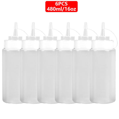 Squeeze Condiment Bottles with On Cap Squeeze Sauce Bottles Olive Oil Bottles Ketchup Mustard Dispensers Kitchen Accessories