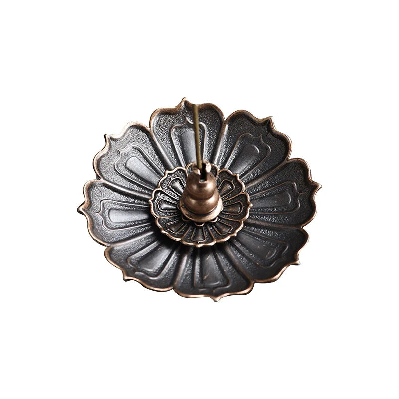 1Pcs Porous Lotus Zen Line Incense Insertion 2-In-1 Incense Holder Sandalwood Burner Lncense Plate Tray Retro Home Decorations