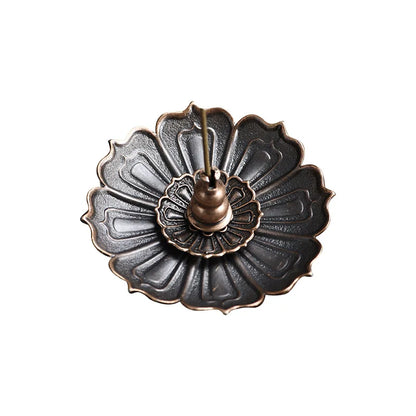 1Pcs Porous Lotus Zen Line Incense Insertion 2-In-1 Incense Holder Sandalwood Burner Lncense Plate Tray Retro Home Decorations