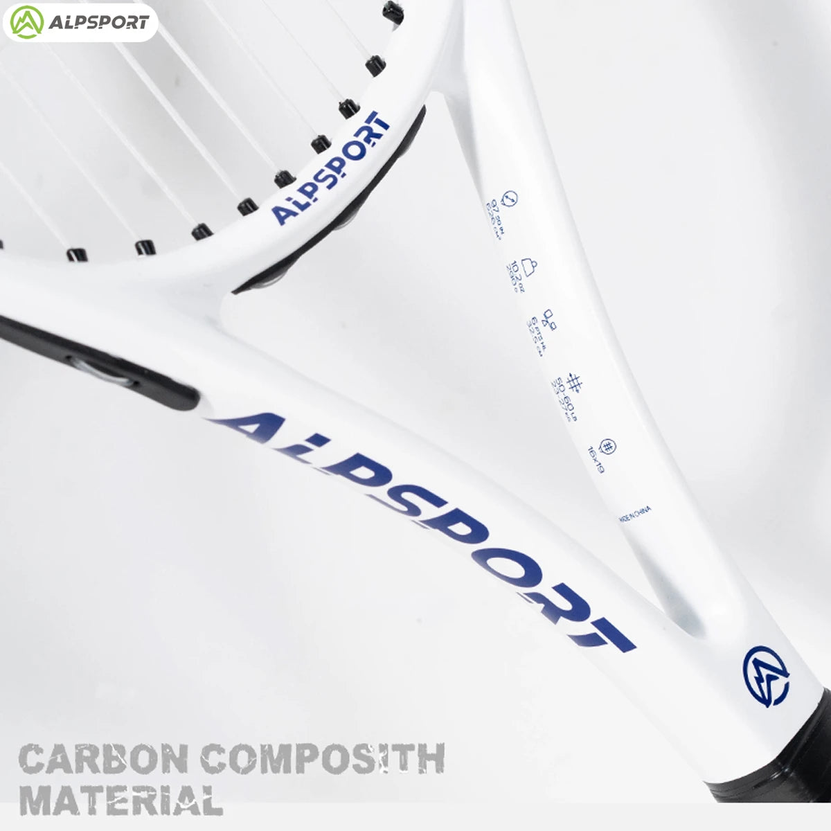 Carbon Fiber Tennis Racket, T800 18K-Professional Grade with Bag&Strap Lightweight Training Racquet for Adults Men&Women, ALPSPORT