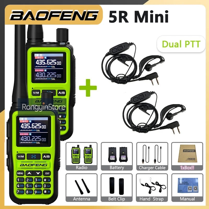 UV 5R Mini Baofeng Walkie Talkie Bluetooth 5W Dual-Band VHF/UHF USB-C Charging Fits All Team Operations For Hotel Security Camp