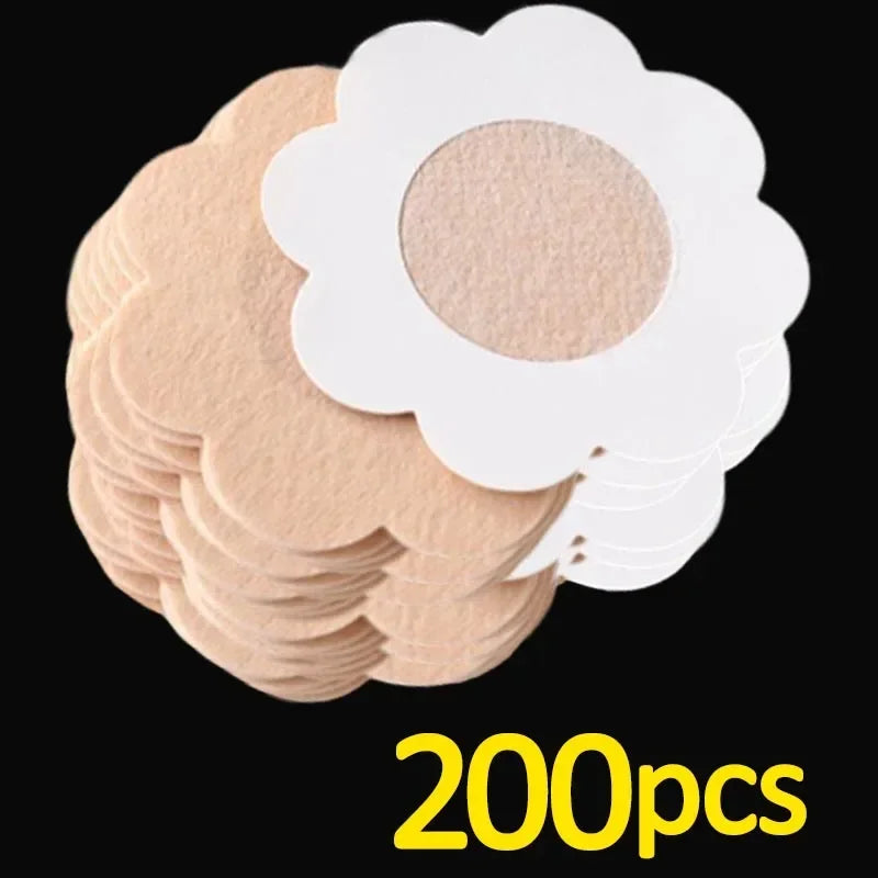 10-200Pcs, Nipple Cover Stickers, Women Breast Lift Tape Pasties, Invisible Self-Adhesive Disposable Bra Padding, Chest Paste Patch